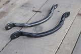 Hand forged rustic farmhouse steel split twist / drawer pulls / DIY projects
