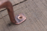 Solid Copper Hand Forged Towel Bar / Cloth Rack Rustic Farmhouse Cabin Steampunk