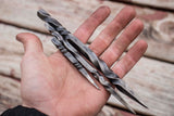 Hand forged steel ninja throwing spikes