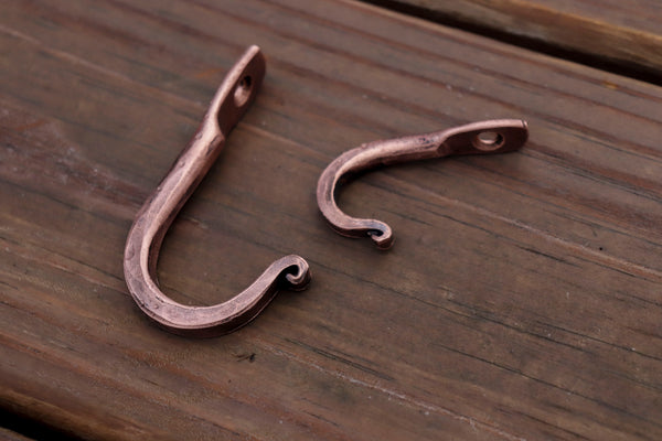 copper fish hook Solid Copper Hand Forged Wall Hooks – Gomer's Workshop
