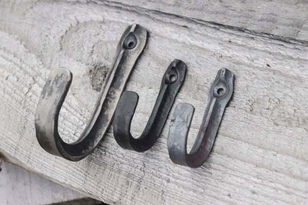 Hand Forged Fluted Hook for Farmhouse Cabin Rustic Cottage Gun Industrial