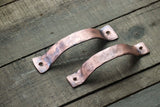 Hand Forged Solid Copper Flat Curved Pull