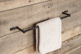 Hand Forged towel bar hammered rustic cabin farmhouse modern swaged bend style