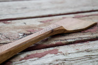 Handmade Walnut Angled Scooper Stirrer Walnut with Scandinavian Kolrosing