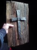 Hand forged Steel Cross 6th / 11th Year Iron anniversary gift, wall art