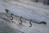 Under Cabinet / On Wall Hand Forged Utensil, Pan holder with S hooks