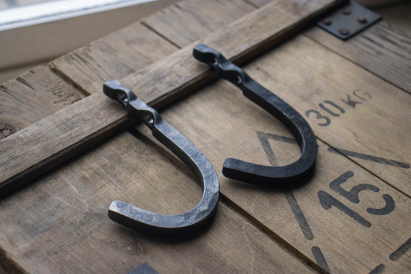 Hand Forged J Hooks, Blacksmith Drive Hook, Wall Hook, Handmade Steel Hook,  Veteran Made, Made in the USA -  UK